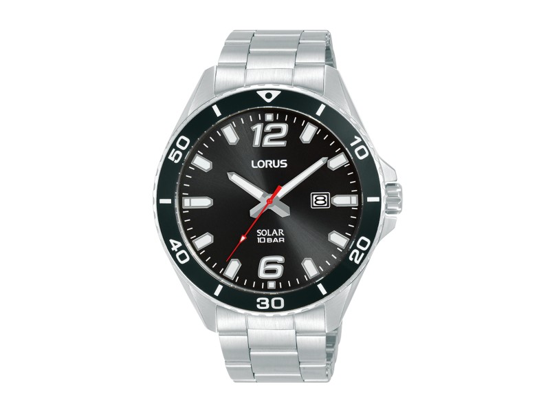 LORUS RX359AX9 férfi Solar karóra, 43 mm, nemesacél szíj