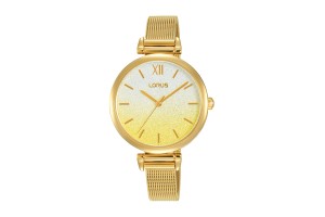 LORUS RG234QX5 női arany karóra, nemesacél fonott szíj