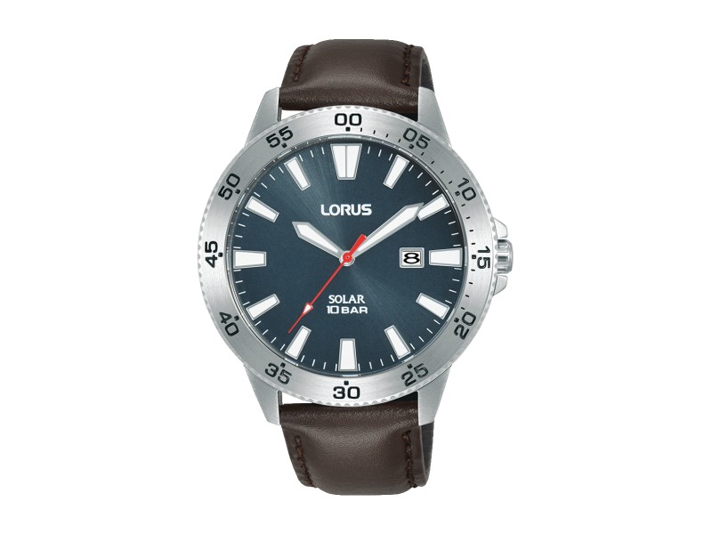 LORUS RX349AX9 férfi Solar karóra, bőr szíj, 43 mm
