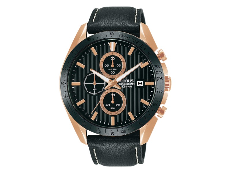 LORUS RM308HX9 férfi kronográf 45 mm bőr szíj