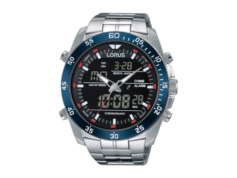 LORUS RW623AX5 férfi sport karóra, nemesacél szíj
