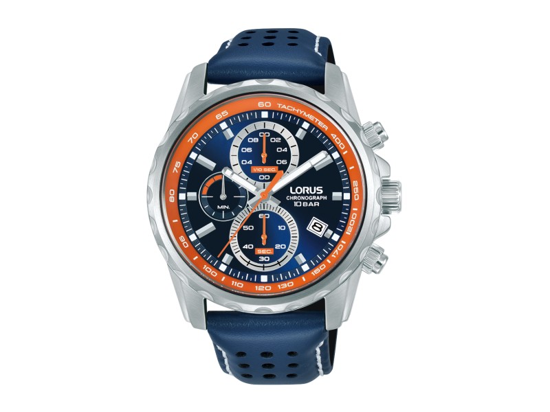 LORUS RM379JX9 férfi chronograph, bőr szíj, 43 mm