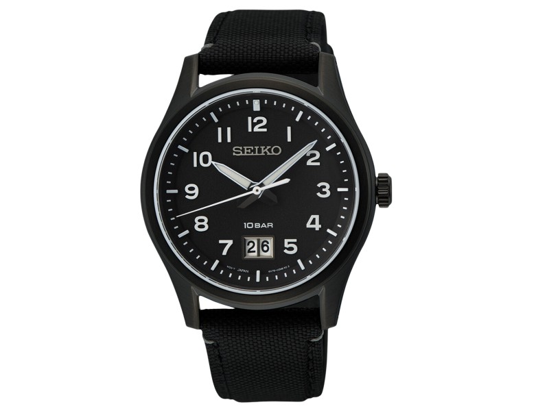 SEIKO SUR571P1 férfi karóra, textil szíj, 39,5 mm