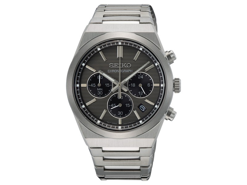 SEIKO SSB455P1 férfi karóra - sötét, nemesacél szíj