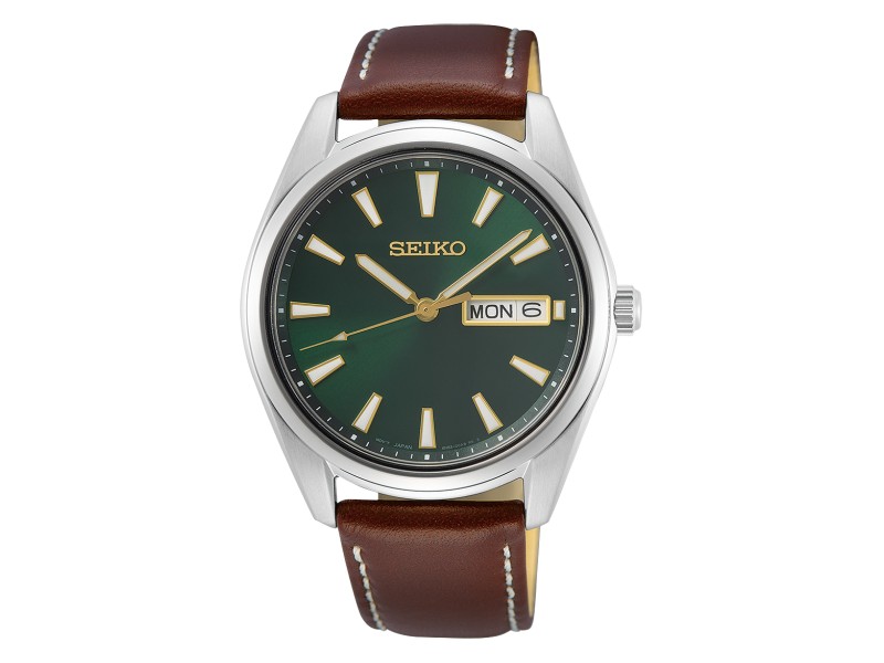 SEIKO SUR449P1 férfi karóra, bőr szíj, 40,2 mm