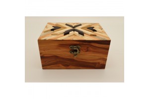 Mintás fa óratartó doboz 2 órának, puha belső