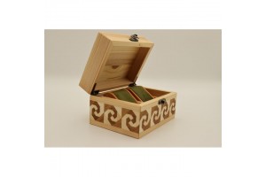 Mintás fa óratartó doboz 2 órának, puha belső