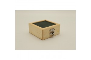 Sötétzöld mintás fa ékszertartó (10x10x5 cm)