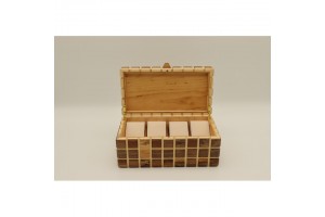 Mintás fa óratartó doboz 4 órához - puha belső