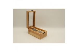 Egyedi fa óratartó doboz 2 órához