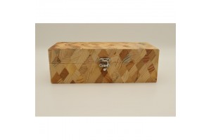 Mintás fa óratartó doboz 4 órához, puha belső