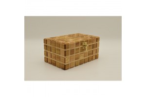 Mintás fa óratartó doboz 3 órához — puha bélés