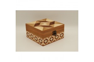 Mintás fa óratartó doboz 2 órához