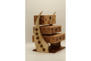 Mintás fa óratartó doboz 4 órához (33×25×40 cm)