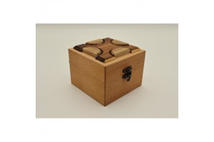 Mintás fa óratartó doboz (1 óra, 13x13x11 cm)