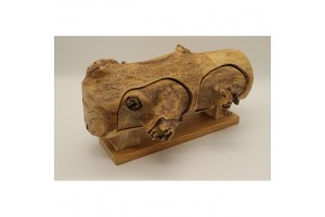 Fa óra tárolódoboz 2 rekesszel, puha belső