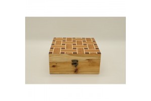 Mintás fa óratartó doboz 6 órához – puha belső