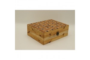 Mintás fa óratartó doboz 8 órához