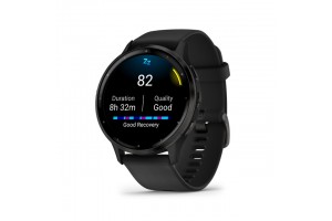 Garmin Venu 3 fekete - bőr és szilikon szíj