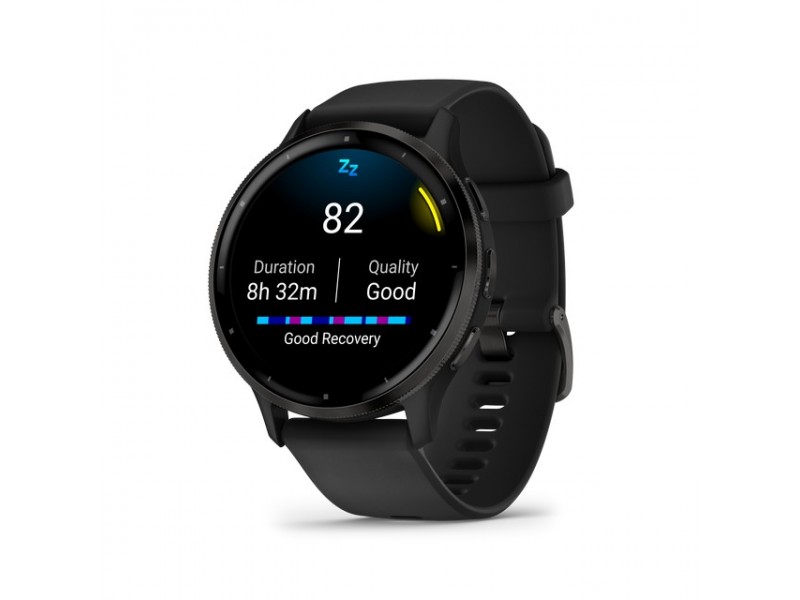 Garmin Venu 3 fekete - bőr és szilikon szíj