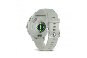 Garmin Venu 3S zsálya — ezüst keret, szilikon szíj