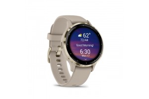 Garmin Venu 3S — francia szürke/krémarany, szilikon szíj