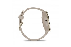 Garmin Venu 3S — francia szürke/krémarany, szilikon szíj