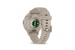 Garmin Venu 3S — francia szürke/krémarany, szilikon szíj