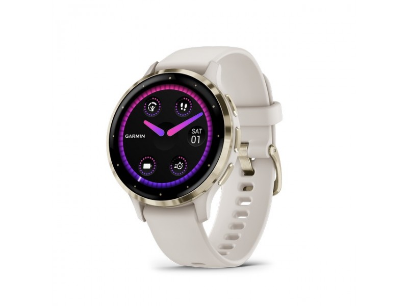 Garmin Venu 3S elefántcsont krémarany szilikon szíj