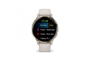 Garmin Venu 3S elefántcsont krémarany szilikon szíj