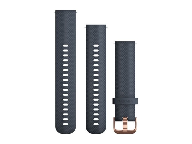 Garmin 20 mm gránitkék szilikon szíj - Rose Gold csat