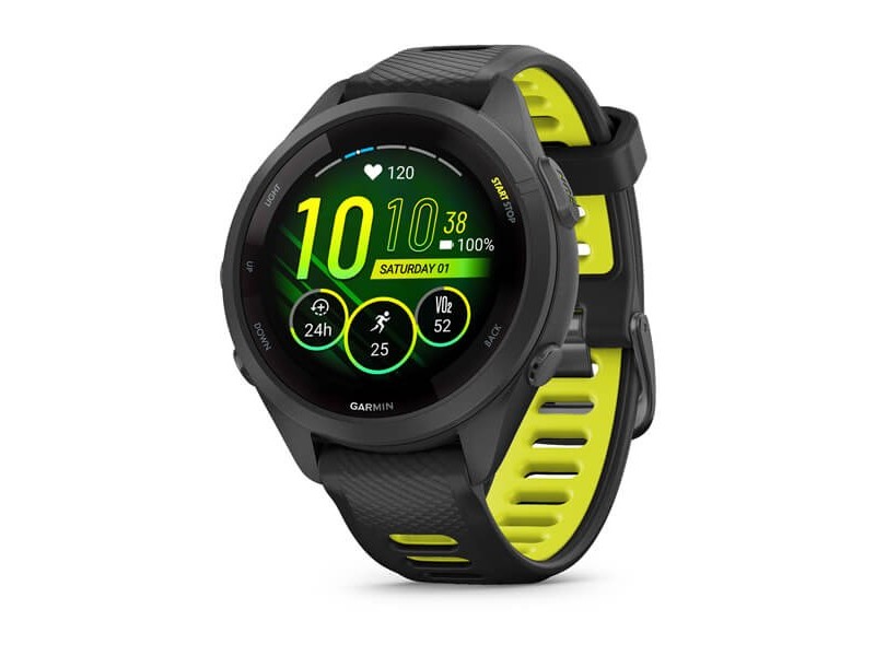 Garmin Forerunner 265S fekete-sárga - elölnézet