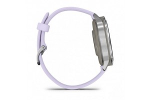 Garmin Venu 4 41 mm – ezüst tok, mályvaszínű szilikon szíj