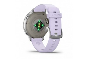 Garmin Venu 4 41 mm – ezüst tok, mályvaszínű szilikon szíj