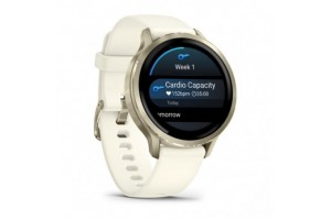 Garmin Venu 4 41 mm Lunar Gold - csontszín szilikon szíj