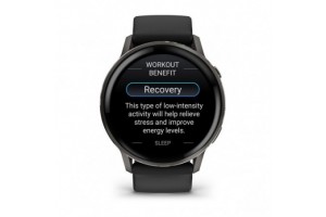 Garmin Venu 4 — sötétszürke, fekete szilikon szíj