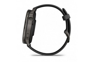 Garmin Venu 4 — sötétszürke, fekete szilikon szíj