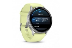 Garmin Venu 4 45 mm - ezüst, citromsárga szíj