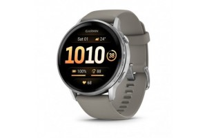 Garmin Venu 4 45 mm ezüst - szürke szilikon szíj