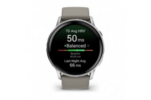 Garmin Venu 4 45 mm ezüst - szürke szilikon szíj