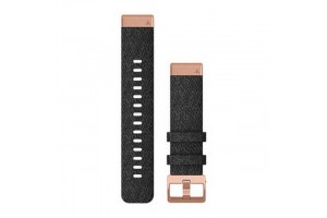 Garmin 20 mm nylon óraszíj - fekete, Rose Gold csat
