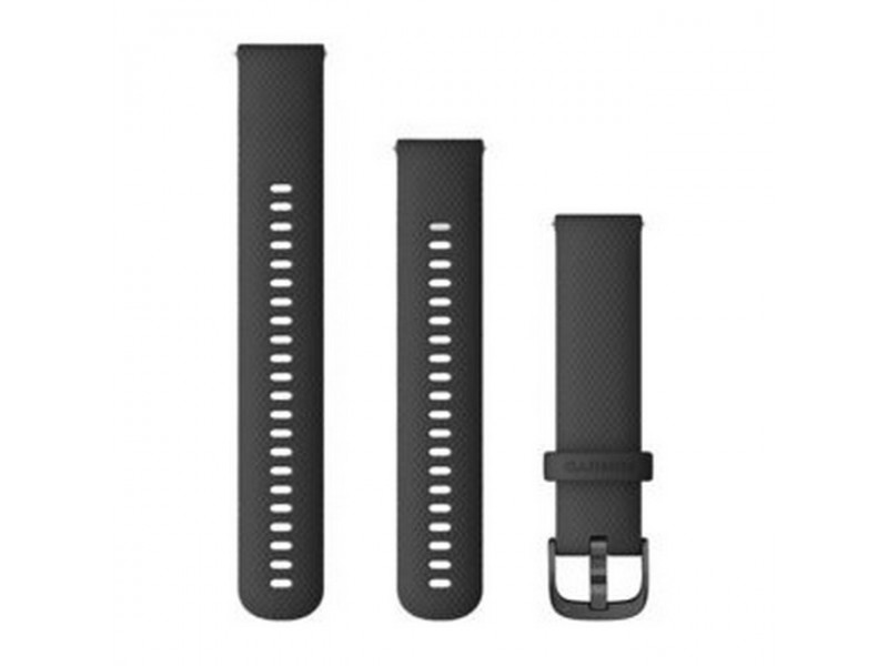 Garmin Venu 20 mm fekete szilikon szíj szürke csattal
