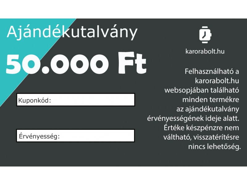 50 000 Ft ajándékutalvány – karorabolt.hu