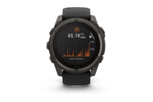 Garmin fēnix 8 Solar 51mm – DLC titán, fekete szilikon szíj