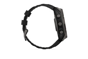 Garmin fēnix 8 Solar 51mm – DLC titán, fekete szilikon szíj