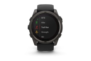 Garmin fēnix 8 Solar 51mm – DLC titán, fekete szilikon szíj