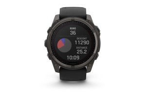 Garmin fēnix 8 Solar 51mm – DLC titán, fekete szilikon szíj