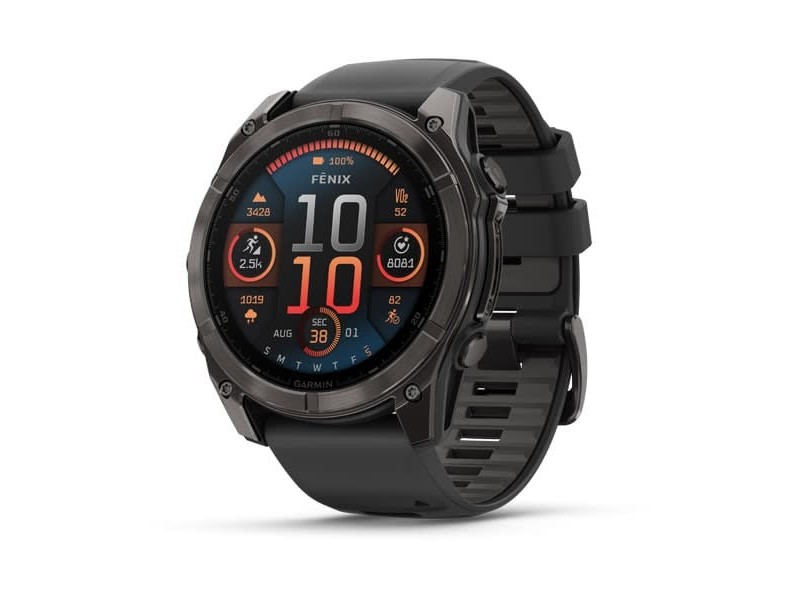 Garmin fēnix 8 51mm Sapphire DLC titán, fekete szíj