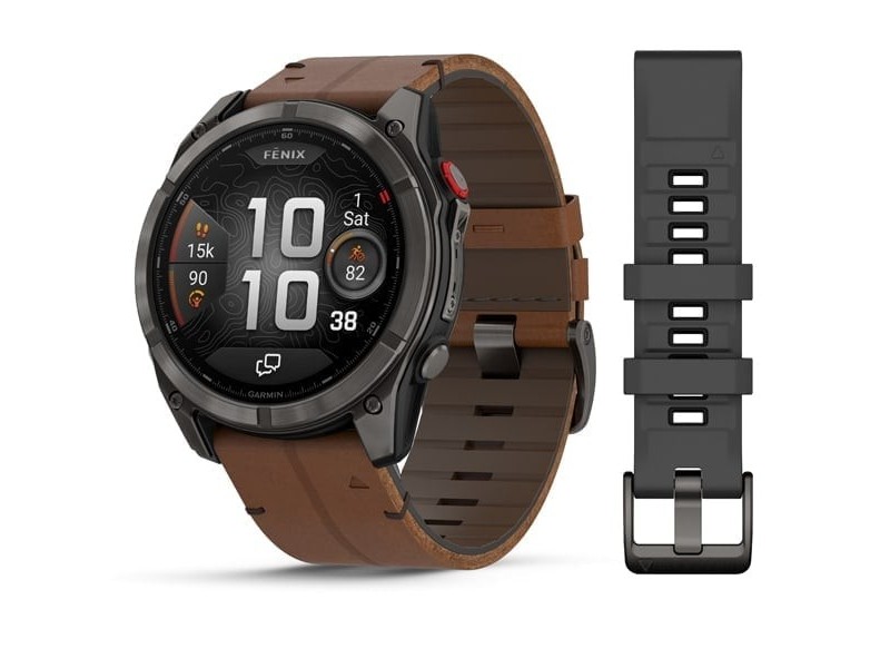Garmin fēnix 8 Pro 51mm Sapphire titán, bőr és szilikon szíj