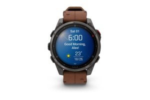 Garmin fenix 8 Pro 47mm — karbonszürke DLC titán barna bőrszíj